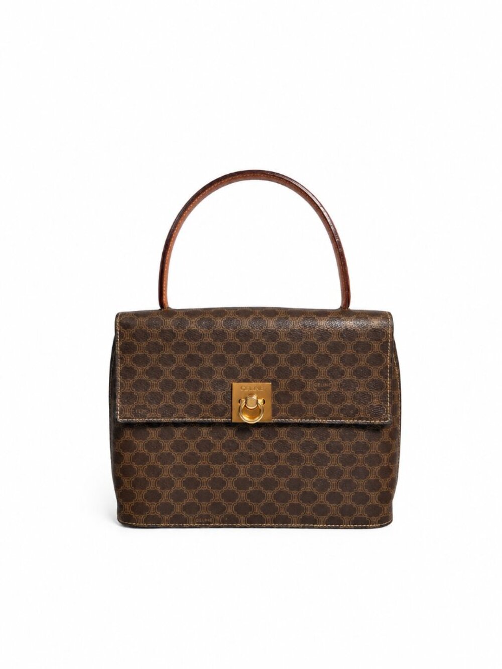 Celine Vintage Macadam / Triomphe Top Handle Bag